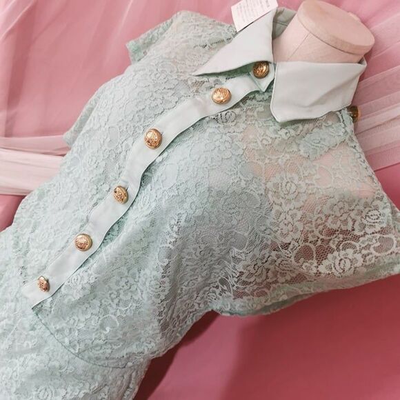 D.I.A. Gyaru Dress Small Mint Prom Party Casual Lace Pastel Kawaii Gyaru Style - Picture 3 of 10